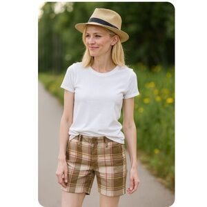 SPACEGIRLZ Brown Plaid Bermuda Shorts Size Jrs 0